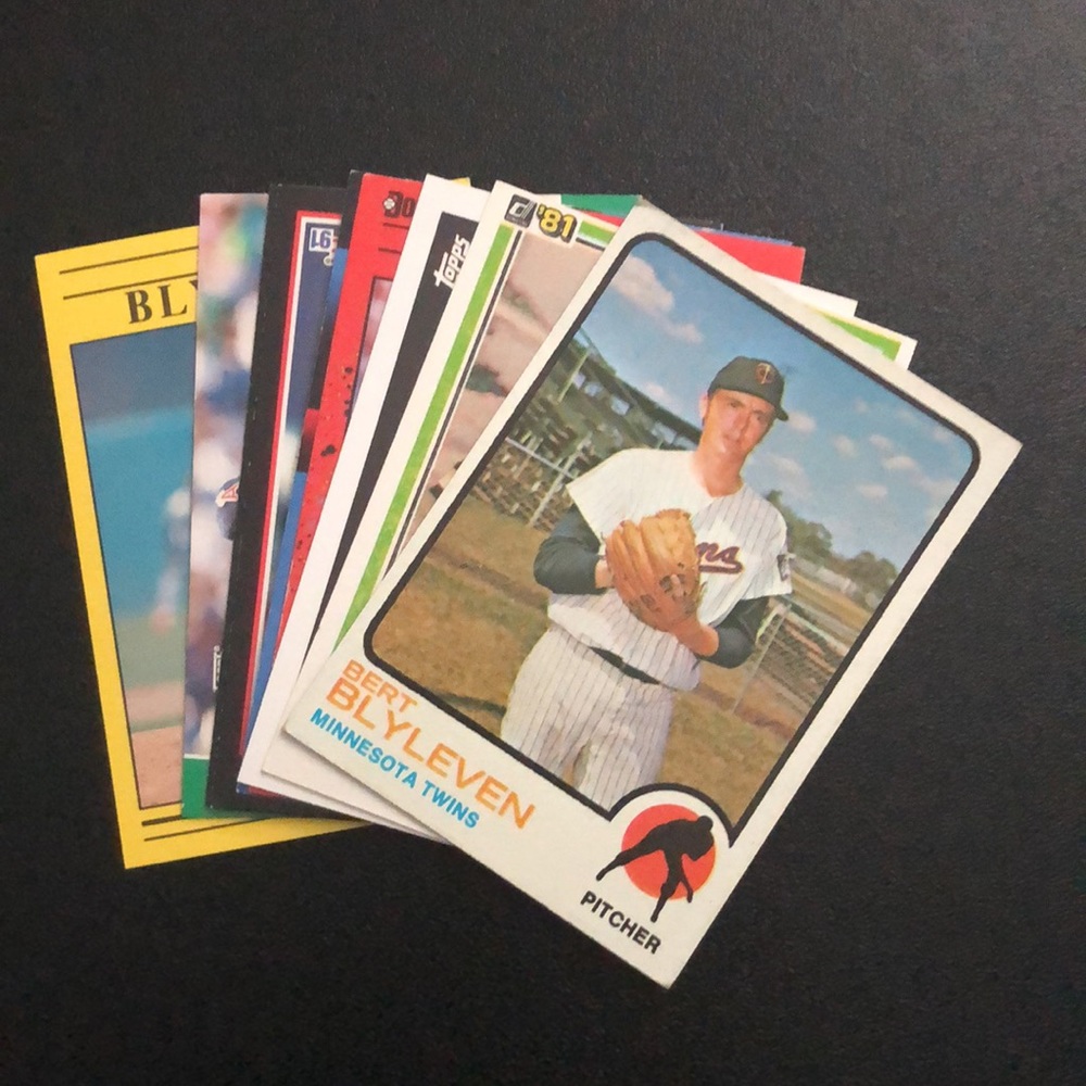 1973-93 Blert Blyleven Baseball Cards - Lot of 9